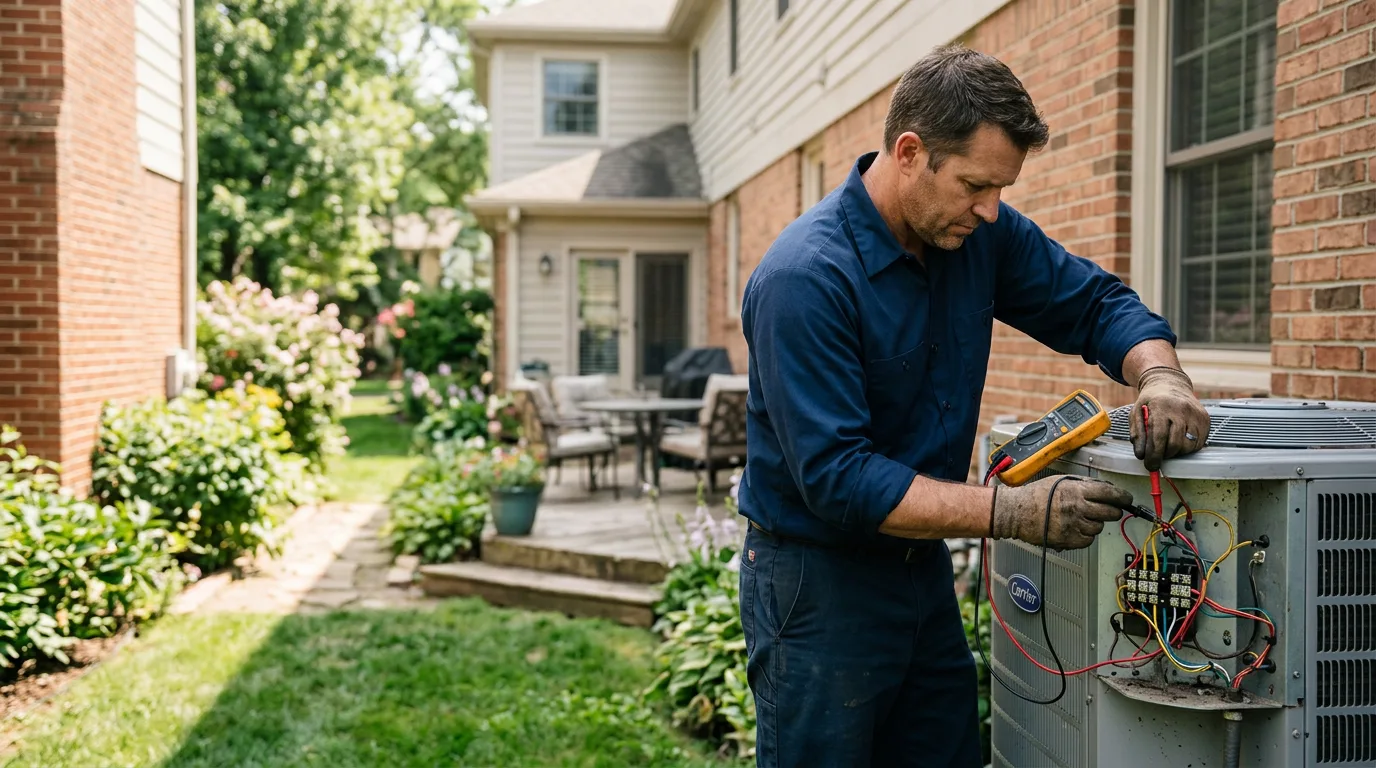 HVAC technician working near La Joya, NM